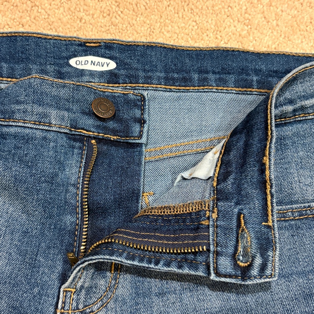 Old Navy Blue Denim Shorts Womens Size 10 Cuffed Mid Rise Festival Summer Jean - Picture 7 of 11